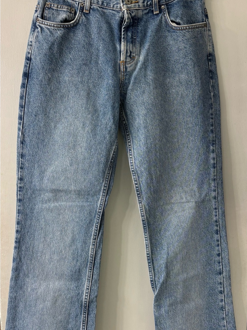 American Eagle Outfitters Washed Blue Straight Leg Jeans